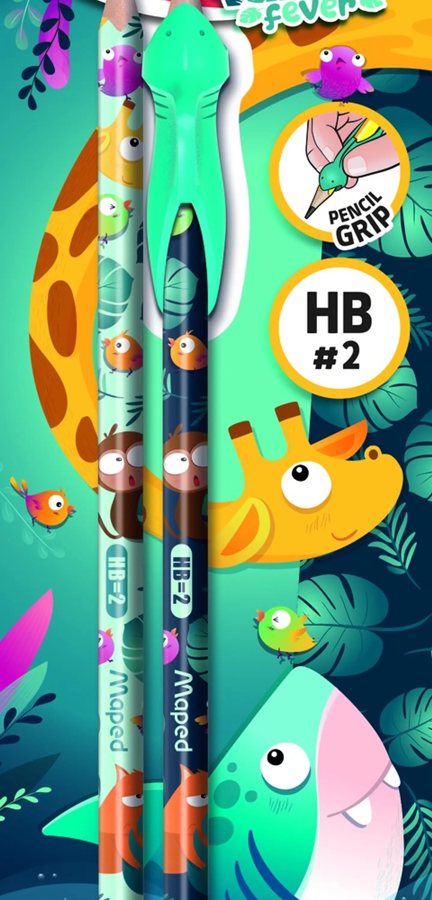 Lapiz Maped Grafito Hb X2u + Guia Para Dedo 1