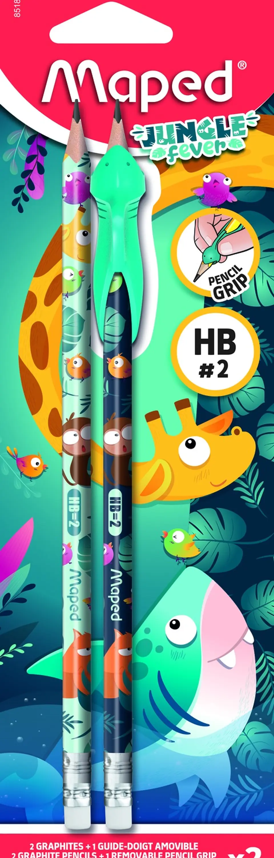 Lapiz Maped Grafito Hb X2u + Guia Para Dedo 1