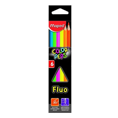 Lapiz Color Maped Fluo Color Peps X6u.