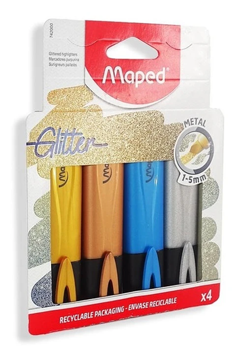 Resaltador Maped Glitter Metalico X4u.