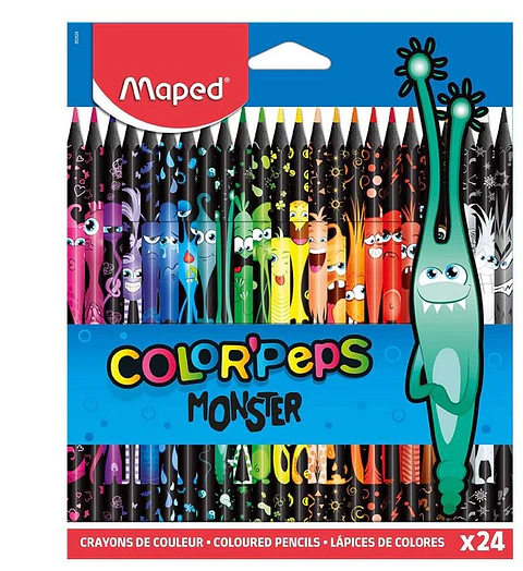 Lapiz Maped De Color Peps Decorados Monster X24