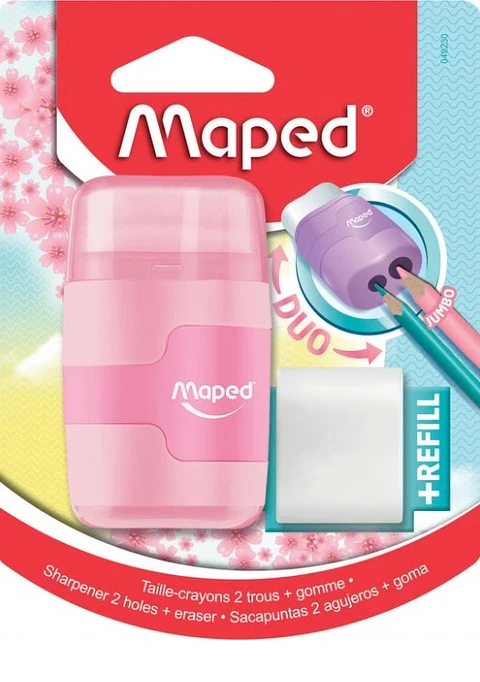 Sacapunta Maped C/goma Connect Duo Pastel + Repuesto