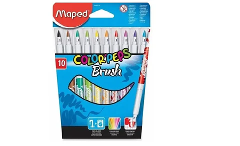 Marcador Escolar Maped Brush X10u. Punta Blanda