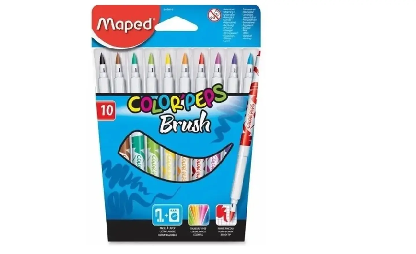 Marcador Escolar Maped Brush X10u. Punta Blanda 1