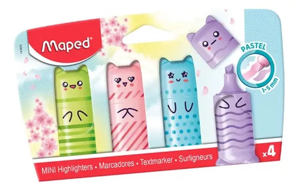 Resaltador Maped Pastel Mini Cute Blister X 4 Surtido 1
