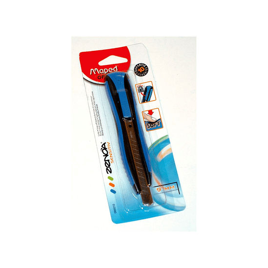 Cutter Maped 9mm Zenoa Sensitiv C/guia Metalica 1