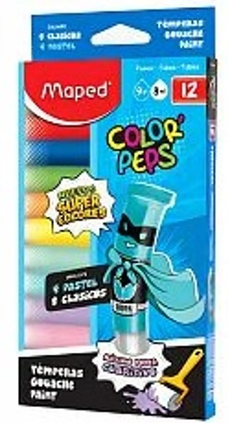 Tempera Maped X12u 8 Clasicos + 4 Pastel 1
