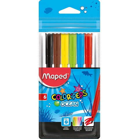 Marcador Escolar Maped Ocean X6u.