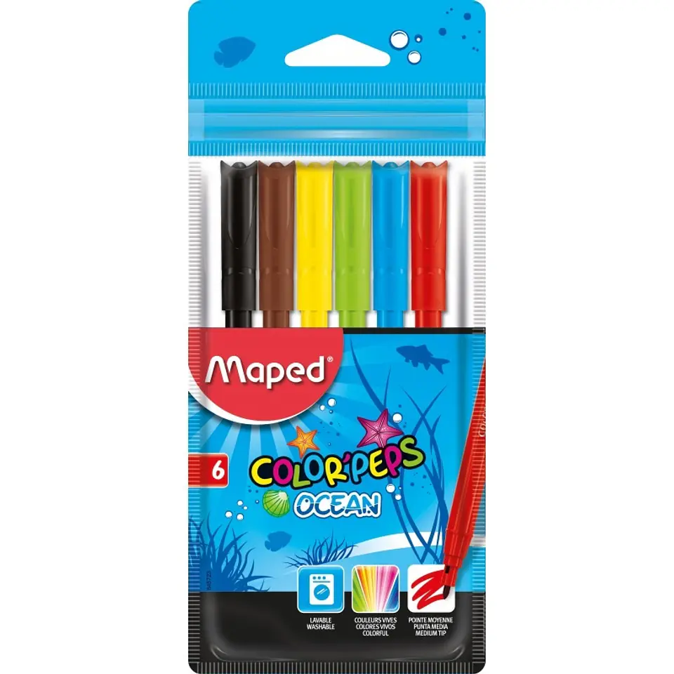 Marcador Escolar Maped Ocean X6u. 1
