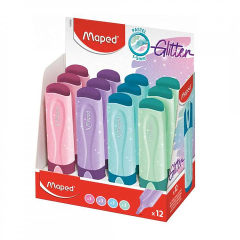 Resaltador Maped Pastel Glitter Blister X12u.c/u V/colores