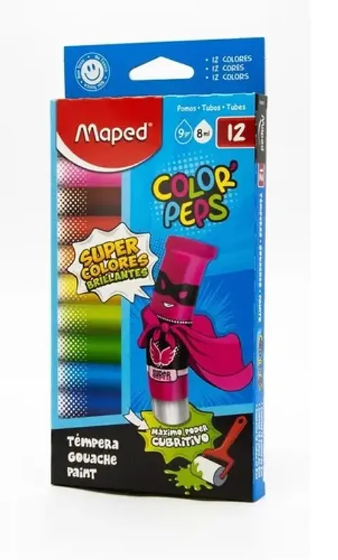 Tempera Maped X12 U Colores Surtidos