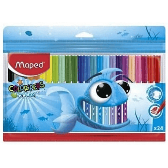 Marcador Escolar Maped Color Peps Ocean X24u. 1