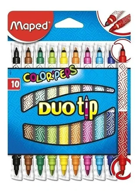 Marcador Escolar Maped Duo Tip Color Peps X10u.