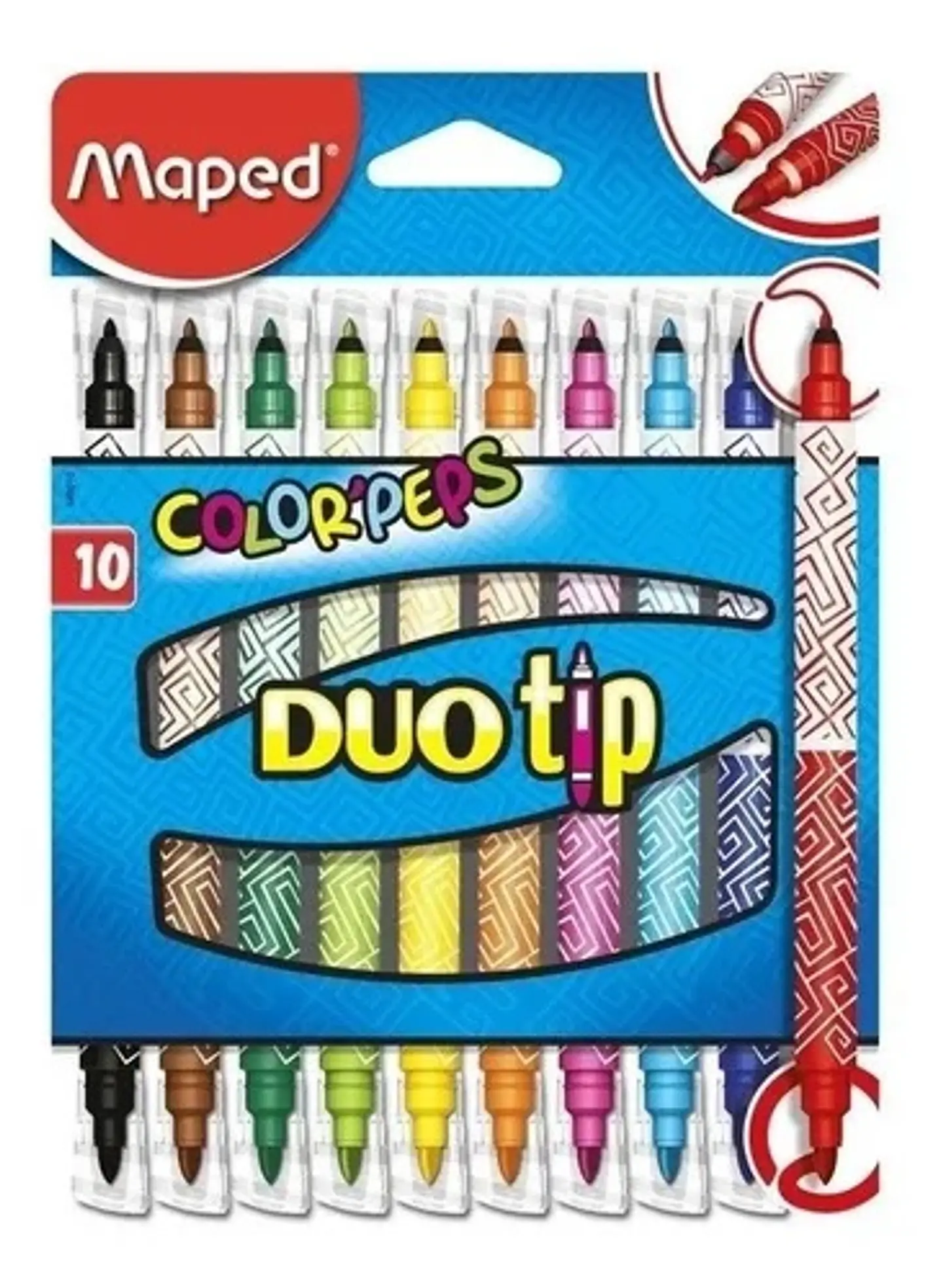 Marcador Escolar Maped Duo Tip Color Peps X10u. 1