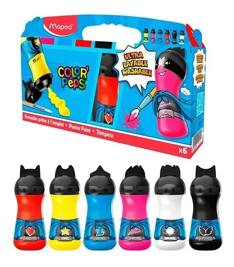 Set De Temperas Maped 3 Fluo + 2 Metalizadas.