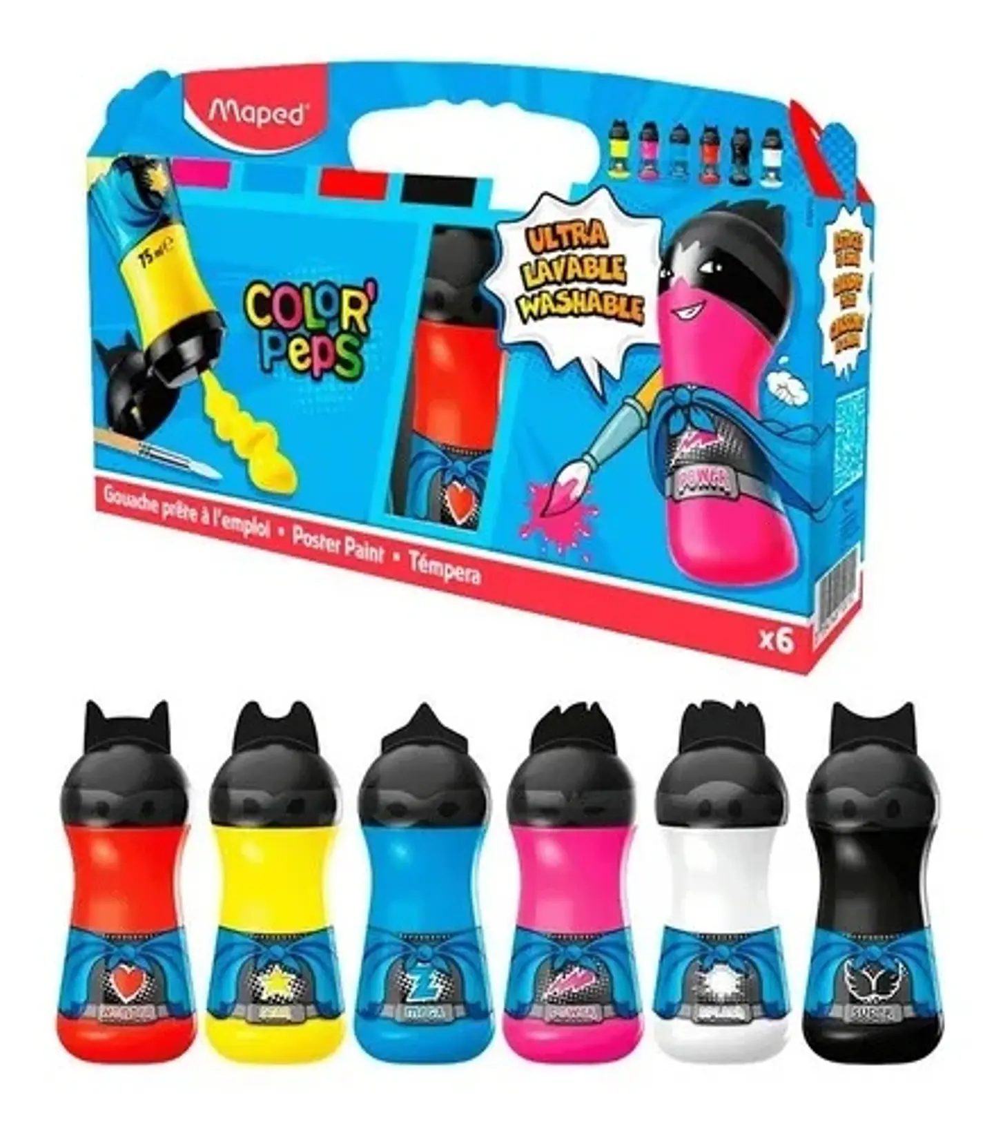Set De Temperas Maped 3 Fluo + 2 Metalizadas. 1