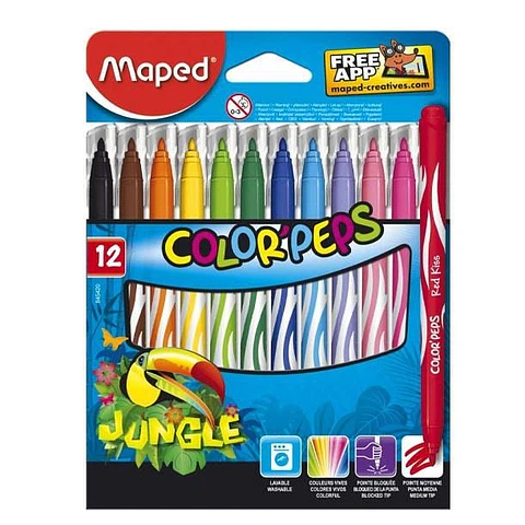 Marcador Escolar Maped Jungle X12u.