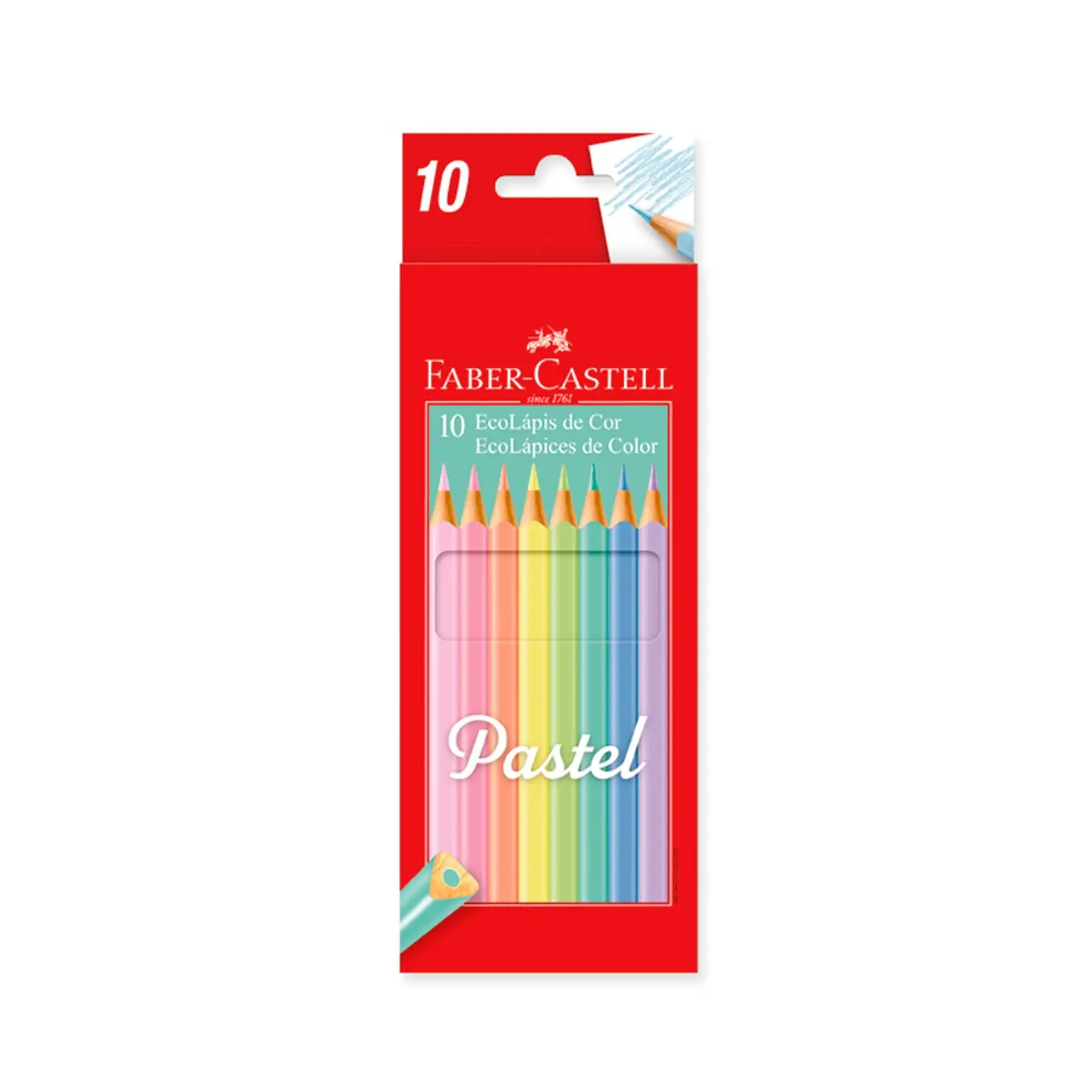 Lapiz Color Faber Castell Ecolapiz Pastel X10u. Largos 1