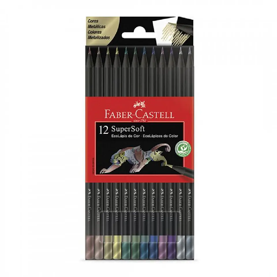 Lapiz Color Faber Supersoft X12u Metalizado 1