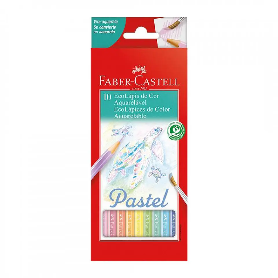 Lapiz Faber Ecolapiz Acuarelable Largo Pastel X 10u. 1