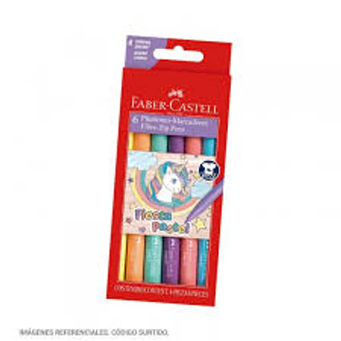 Marcador Escolar Faber Castell Fiesta X6u. Pastel