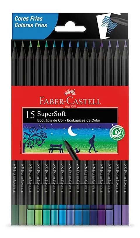 Lápiz Faber Ecolapiz Supersoft X 15u. Colores Fríos