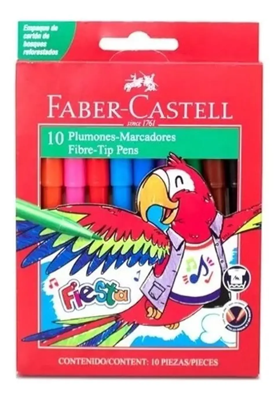 Marcador Escolar Faber Castell Fiesta X10u. Caja 1