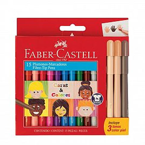Marcador Faber Castell Fiesta X 12u + 3 Caras Y Colores. V/colores