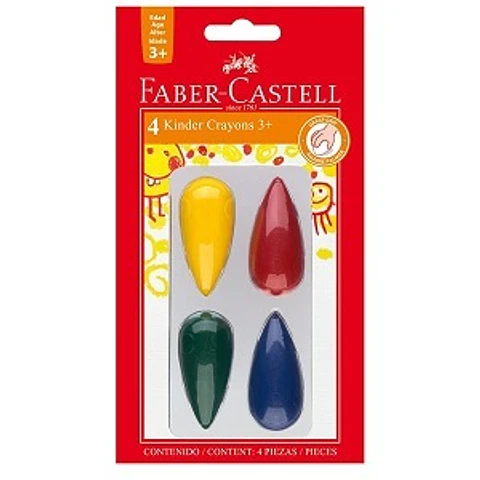 Crayones Faber Castell X4 Iniciales Trompo/cohete