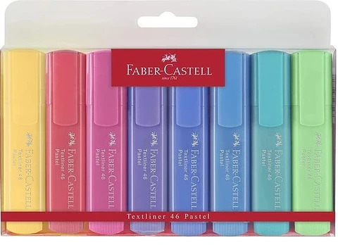 Marcador Faber Castell Superfluorescent 46 Pastel X8