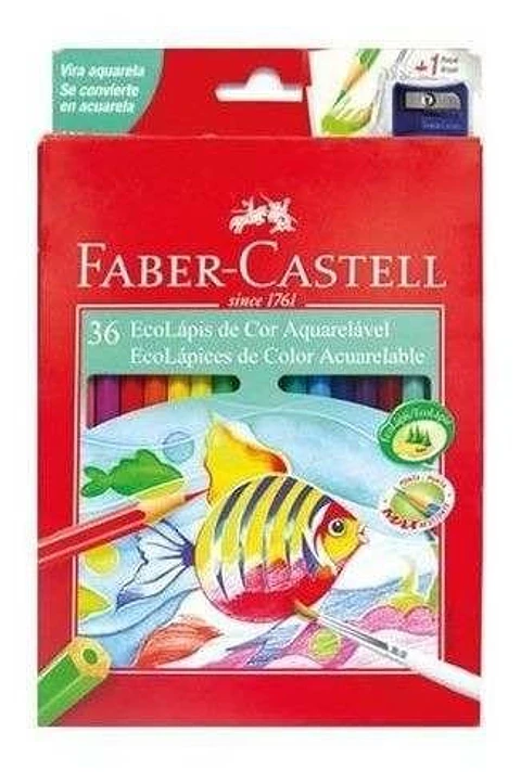 Lapiz Color Faber Castell Ecolapiz Acuarelables X36u. Largos