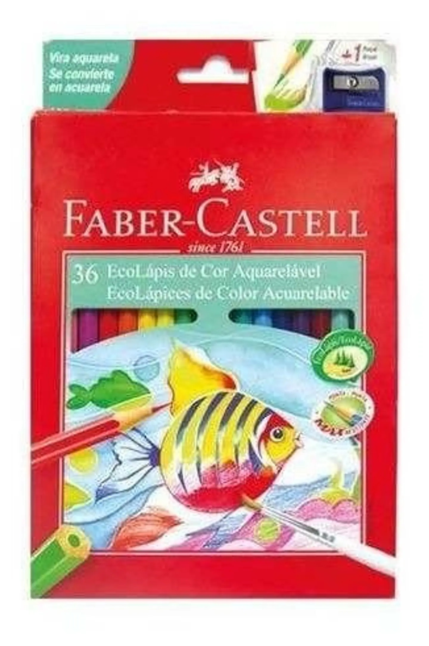Lapiz Color Faber Castell Ecolapiz Acuarelables X36u. Largos 1
