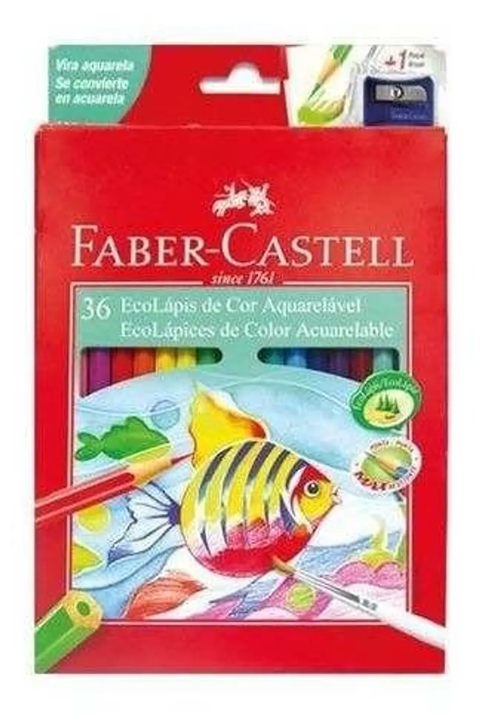 Lapiz Color Faber Castell Ecolapiz Acuarelables X36u. Largos 1