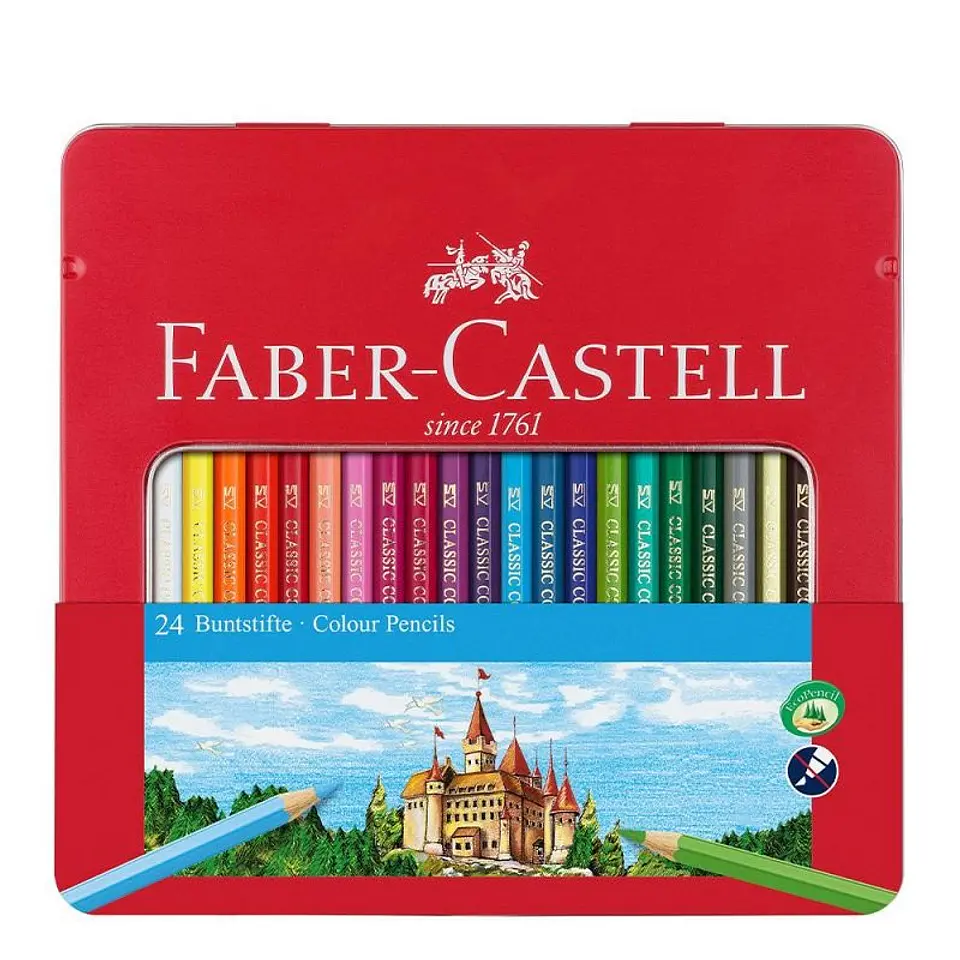 Lapiz Color Faber Castell Hexagonal Lata X24u. 1
