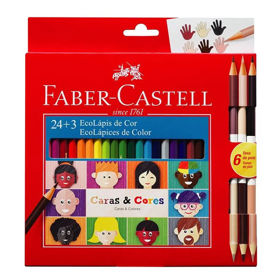 Lapiz Color Faber Castell X24u. Largos Caras Y Colores + 3 Bicolor 1