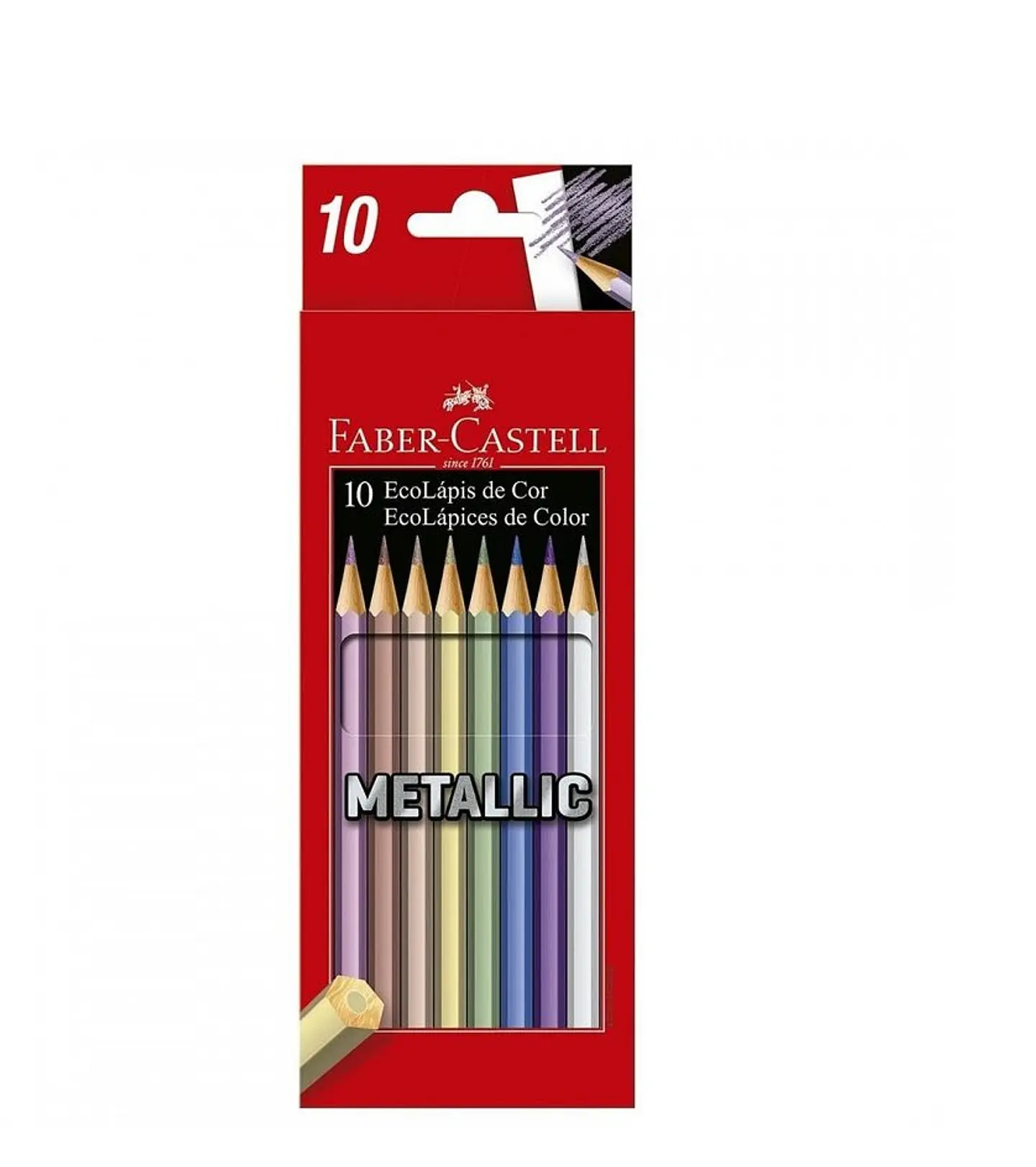 Lapiz Color Faber Metalizado Ecolapiz X 10u. Largos 1