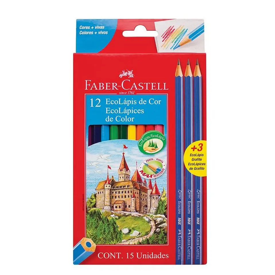 Lapiz Color Faber Ecolapiz X12u Largos + 3 Grafitos 1
