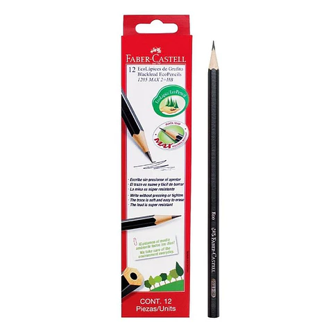 Lapiz Grafito Faber Castell 1205 Nº2 Hb Ecologico X 12u.