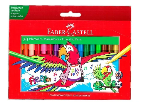 Marcador Escolar Faber Castell Fiesta Est. Carton X20u.