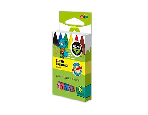 Crayones Pizzini Mio Super X 6u. Grueso