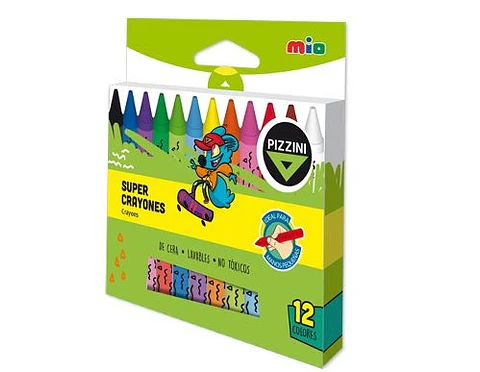 Crayones Pizzini Mio Super X 12u. Grueso