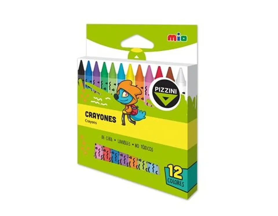 Crayones Pizzini Mio X 12u. Lavable 1