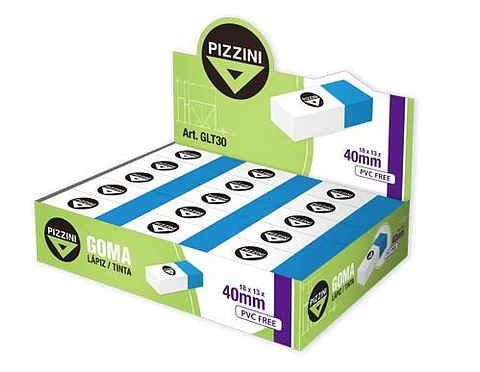 Goma De Borrar Pizzini Lapiz/tinta Celeste Y Blanca X 30u.