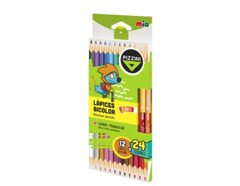 Lapiz Color Pizzini Bicolor 24 Colores X12u. 1