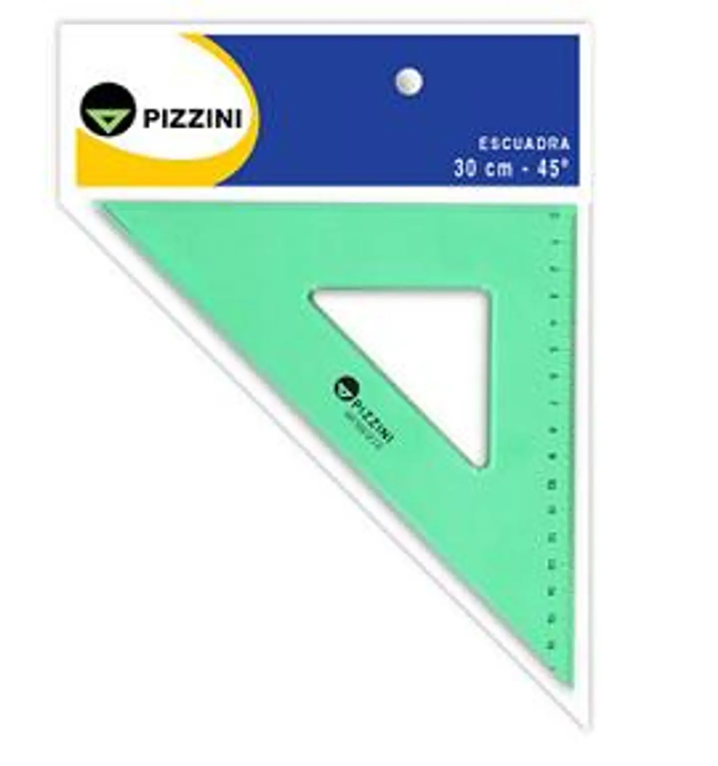 Escuadra Pizzini Estudio Verde Transparente 25cm X 45° 1