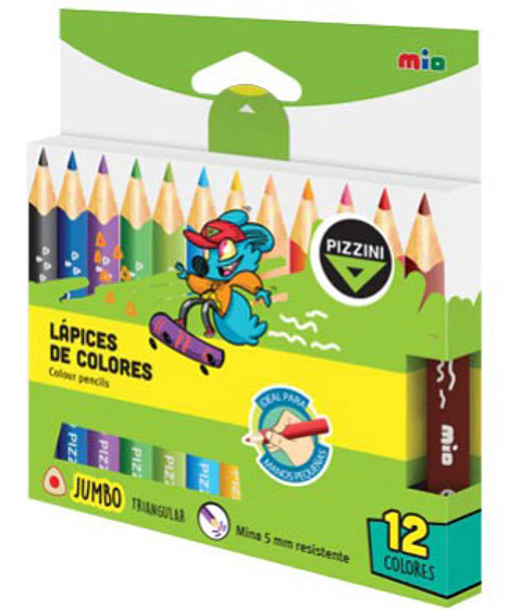 Lapiz Color Pizzini Triangular Jumbo X12u. Cortos