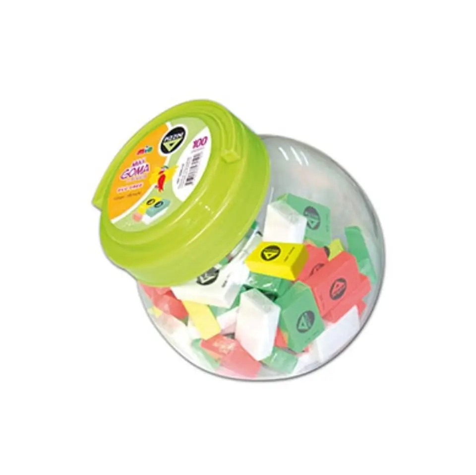 Goma De Borrar Pizzini Escolar Mini Fluo Caramelera X 100u. 1