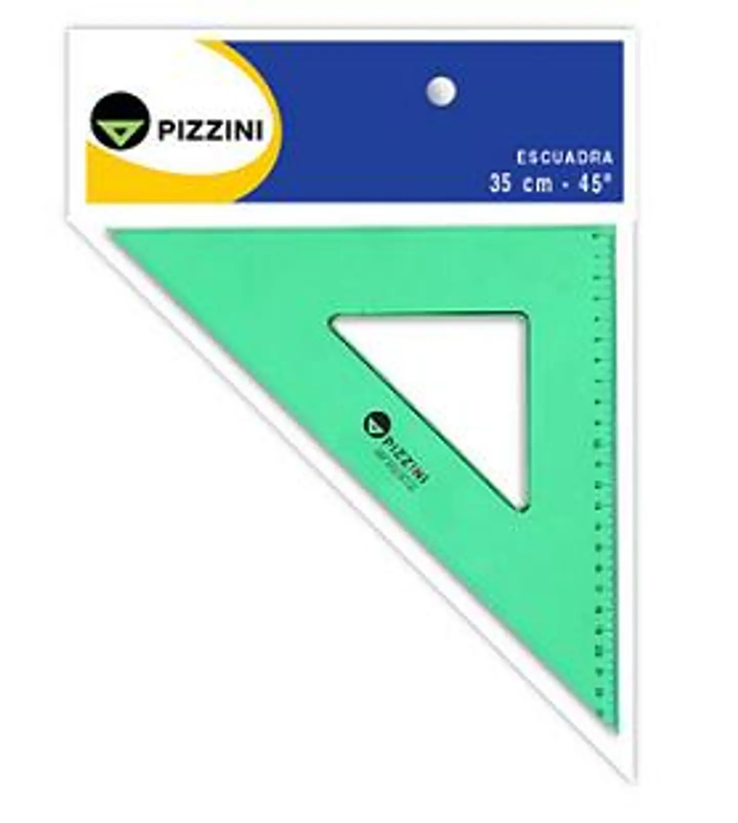 Escuadra Pizzini Estudio Verde Transparente 35cm X 45° 1