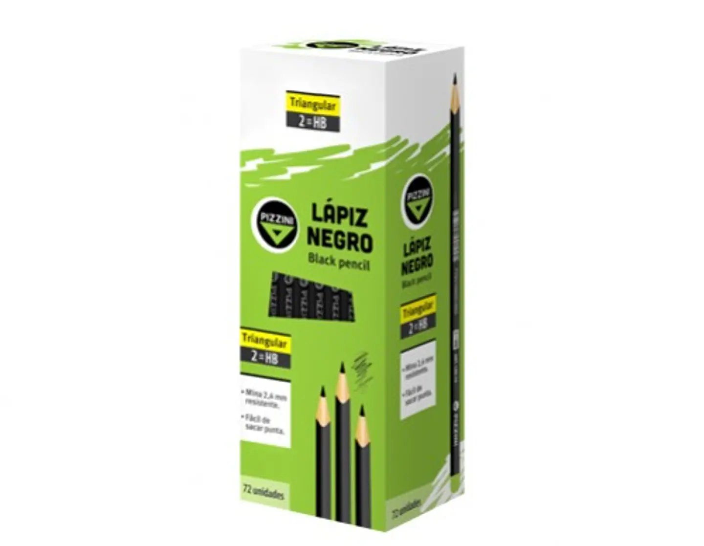 Lapiz Negro Pizzini Triangular Hb Largos X 72u. 1