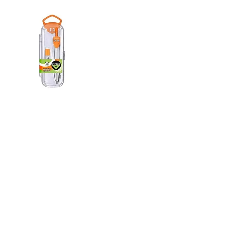 Compas Pizzini Escolar De Metal + Mina 115mm Estuche Plastico C/u 1